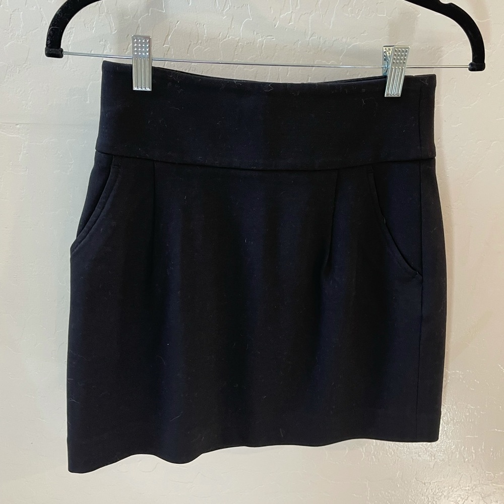 High waisted black mini skirt